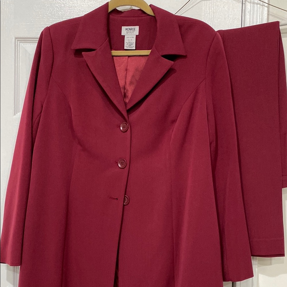 Women's burgundy Blazer Jacket and slacks